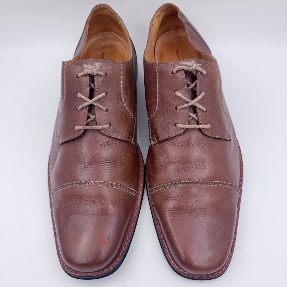 Sandro Moscoloni Bryan Cap Toe Derby: Brown Leather, Lace-Up Dress Shoe Size:16D